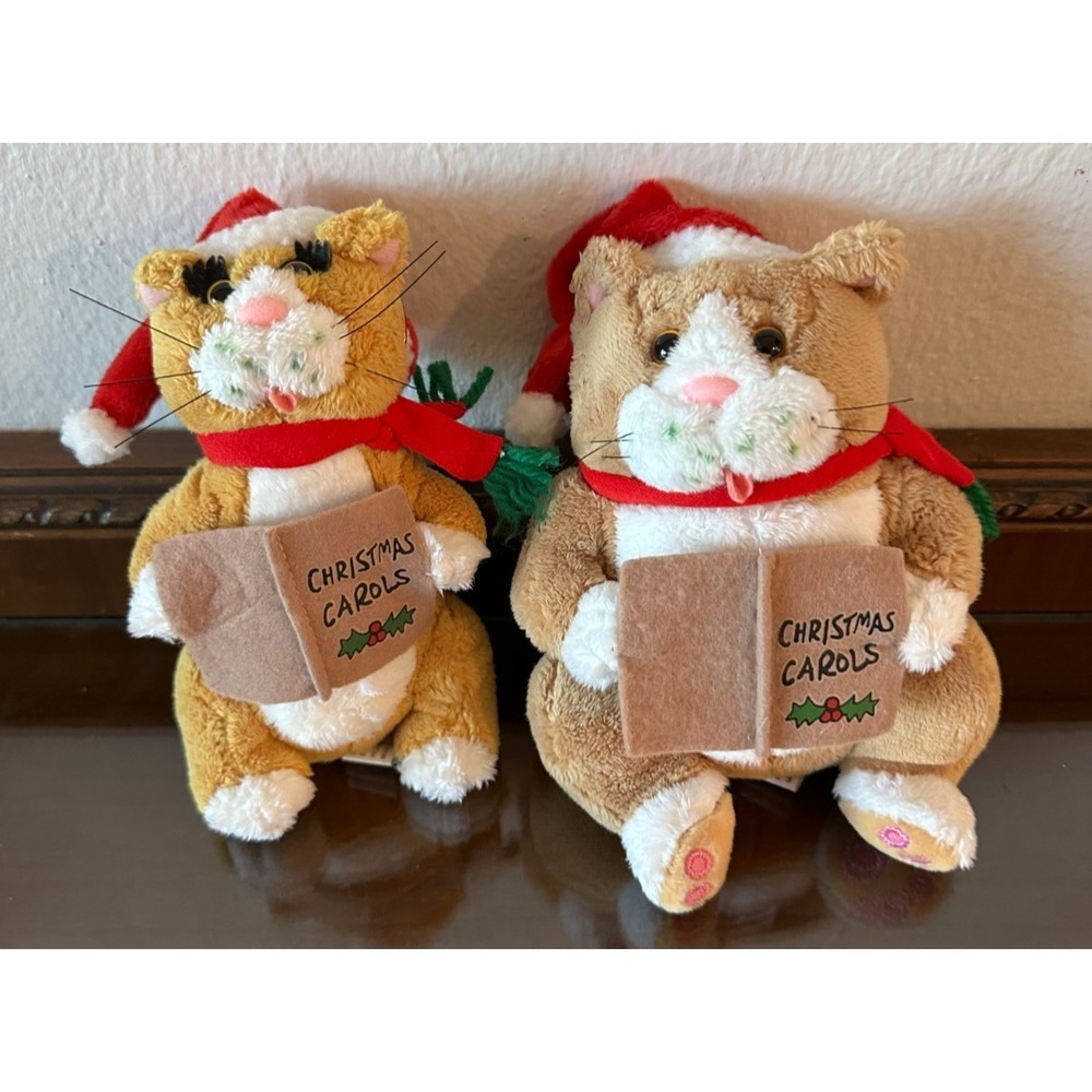 2 Kurt Adler Carolin' Critters Carolers 6" *No Sound*